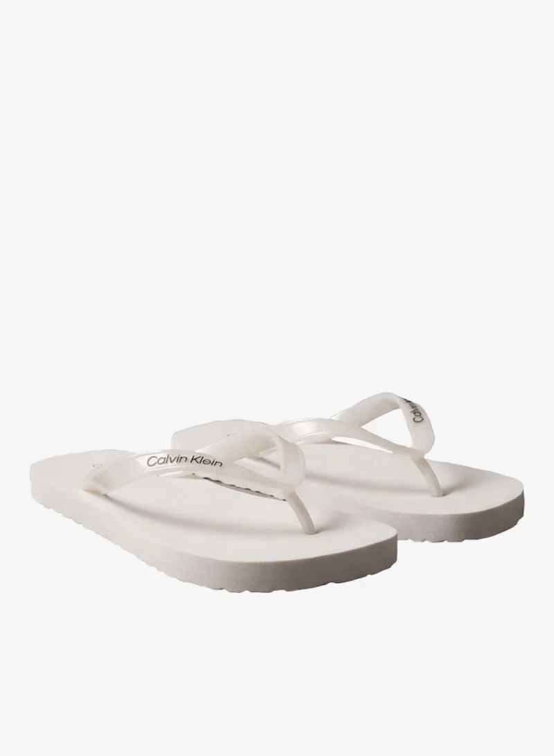 CALVIN KLEIN  Arwa - Metallic Pearlised Flip Flops for Women | Best Price UAE